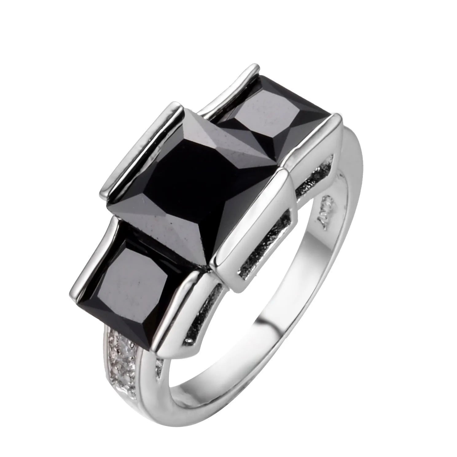 Copper women's ring with electroplated colour finish in geometric design showing multiple colour options