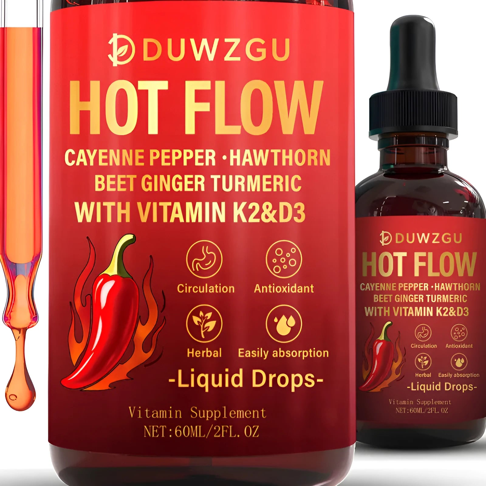 12ml bottle of liquid capsaicin extract in picture color for DIY pepper spray