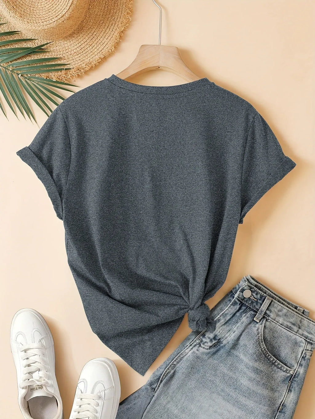 Women's three-heart printed pure cotton short sleeve T-shirt in art retro Chinese style