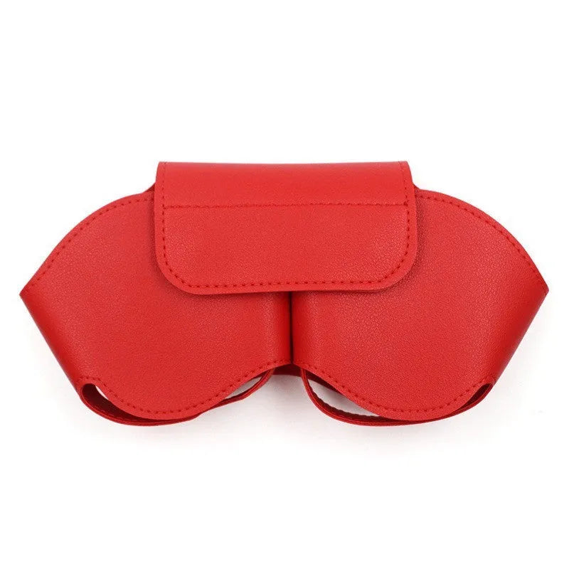 AirPods Max protective case in PU leather, shown in available black, red, white, green, and blue colours.