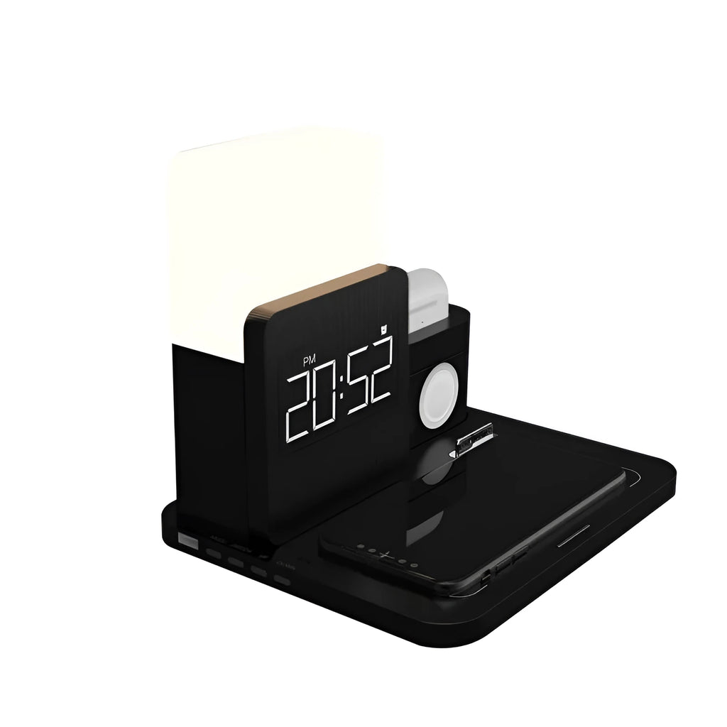 3-in-1 multi-function Qi wireless charger stand in dark green, light green, or black colours