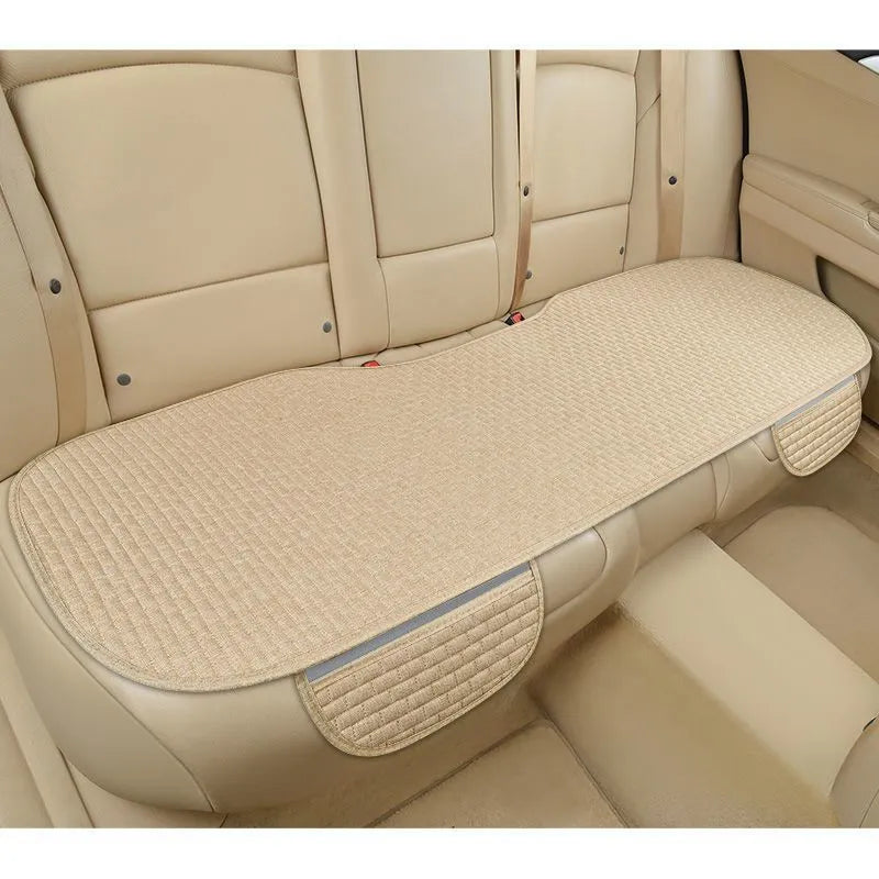 Linen car cushion set in plaid pattern with business style hemming design