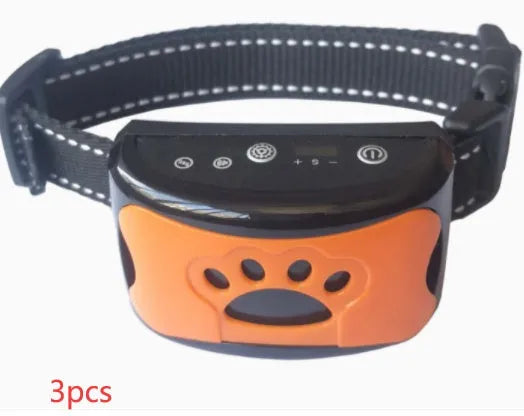 Waterproof rechargeable dog training collar with remote control in black colour, adjustable 6-35cm neck strap