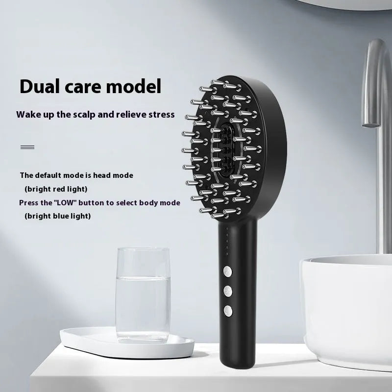 KD3802 black wireless handheld scalp massager and medicine supplying device with charging cable.