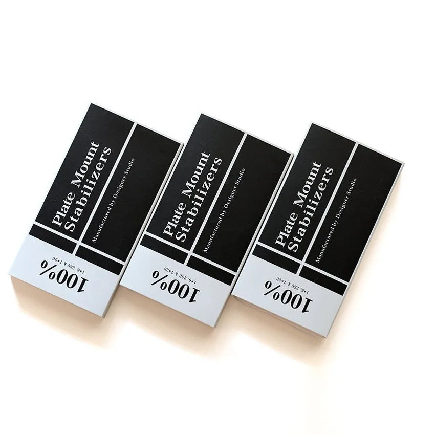 Black and milky white mechanical keyboard stabiliser sets showing 6.25U and 7U satellite axis sizes.