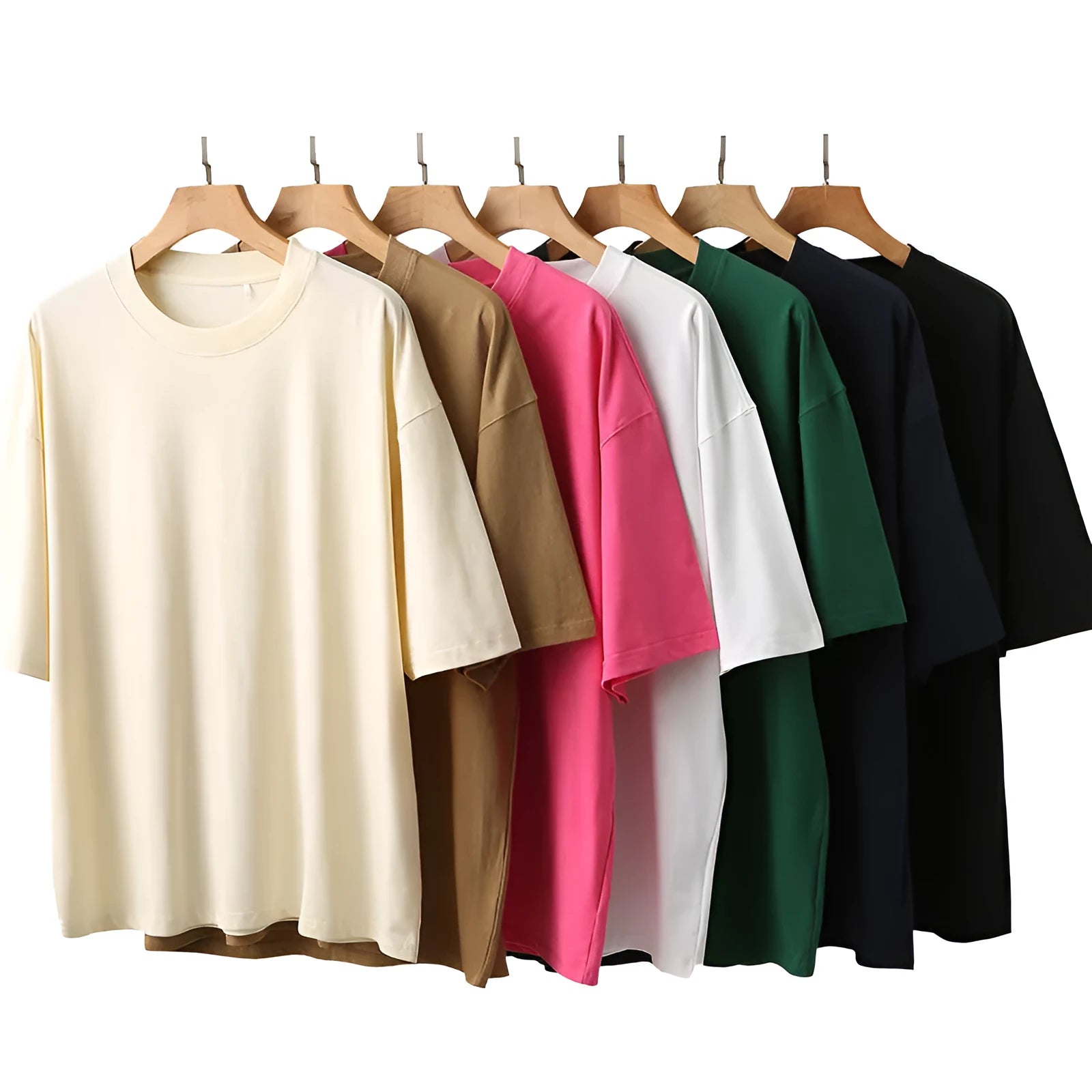 Men's pure cotton short sleeve round neck loose t-shirt in khaki colour