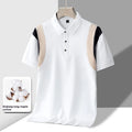 Men's striped cotton T-shirt with short sleeves in Korean style loose fit