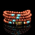 Golden Star Stone bracelet with fu charm and 108 nugget sand pieces