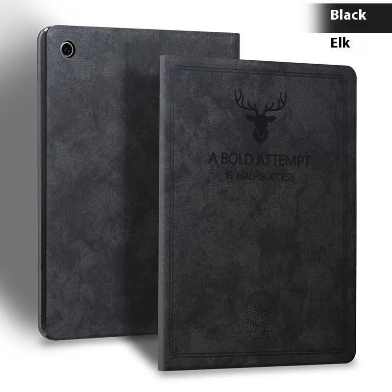 Deer Soft Shell TPU leather iPad protective case in clamshell design showing colour options