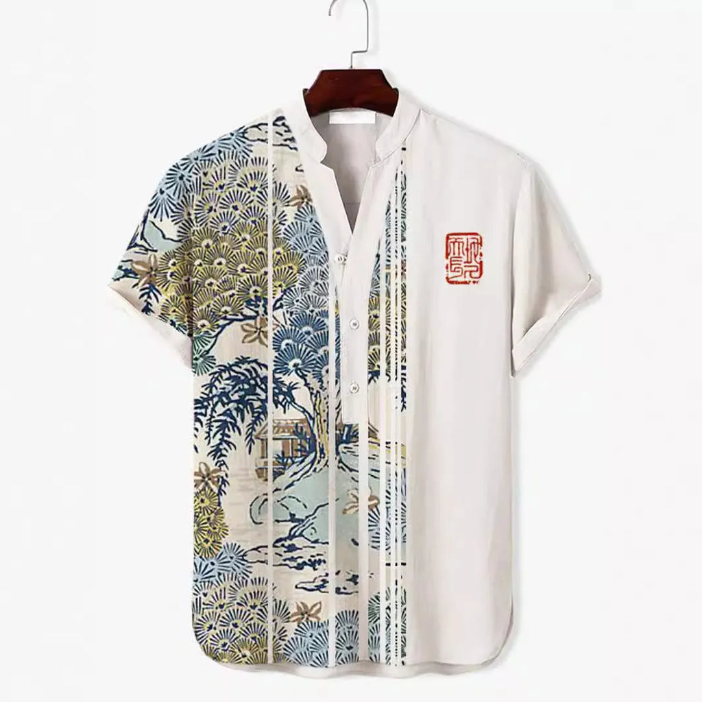 Men's grey short sleeve t-shirt with a colourful 3D digital tiger print graphic on the front.