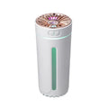 Wireless air humidifier with colorful lights, 69x69x125mm, black 9301A rechargeable model in car cup holder