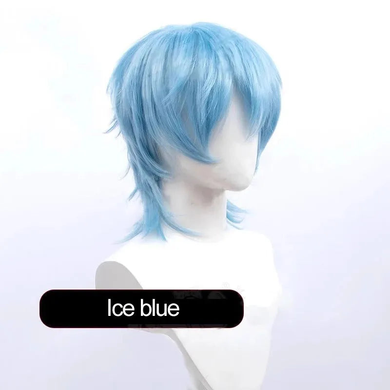 Men's short hairstyle cosplay wig in high-temperature fibre with anti-curling mechanism