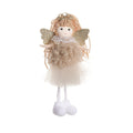Cartoon Christmas angel fabric pendant attached to a white elastic hair band for a high ponytail.