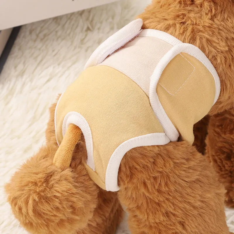 Light blue dog physical safety pants made from breathable pure cotton with elasticated waist