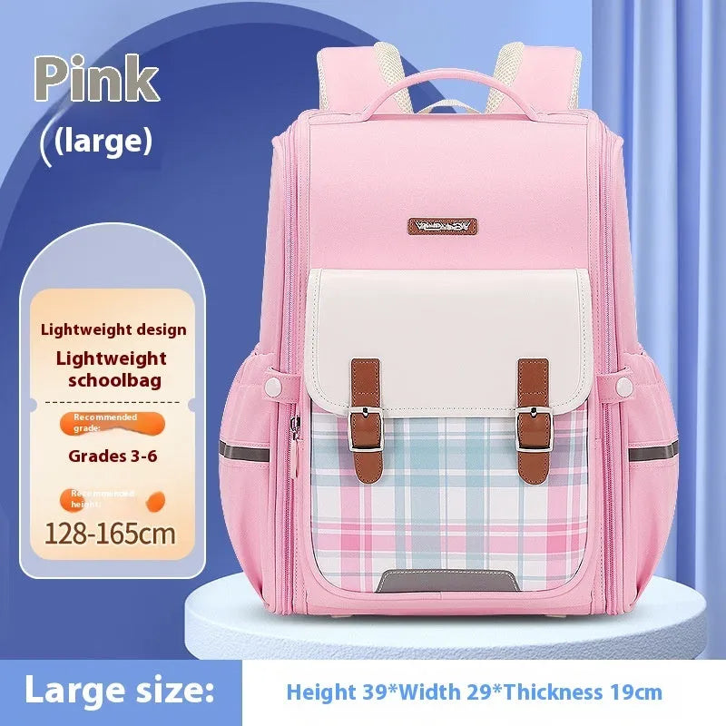 Lightweight student school backpack in Oxford cloth with large capacity for Grade 5-6 students