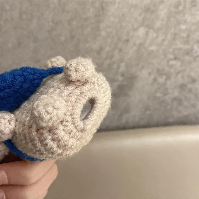 Handmade knitted koala bear backpack cover for AirPods protective case
