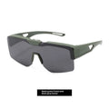 UV protection clamshell sunglasses with TAC lens and TR90 frame in sand green frame with gray lens