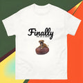 White summer loose short sleeves T-shirt for men and women with round neck, polyester fabric, front view