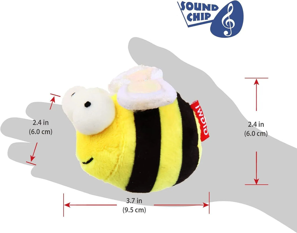 Yellow flannelette bee-shaped electronic cat toy with motion-activated squeaking function