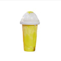 Blue quick refrigeration pinch cup with pinch activation for instant drink cooling