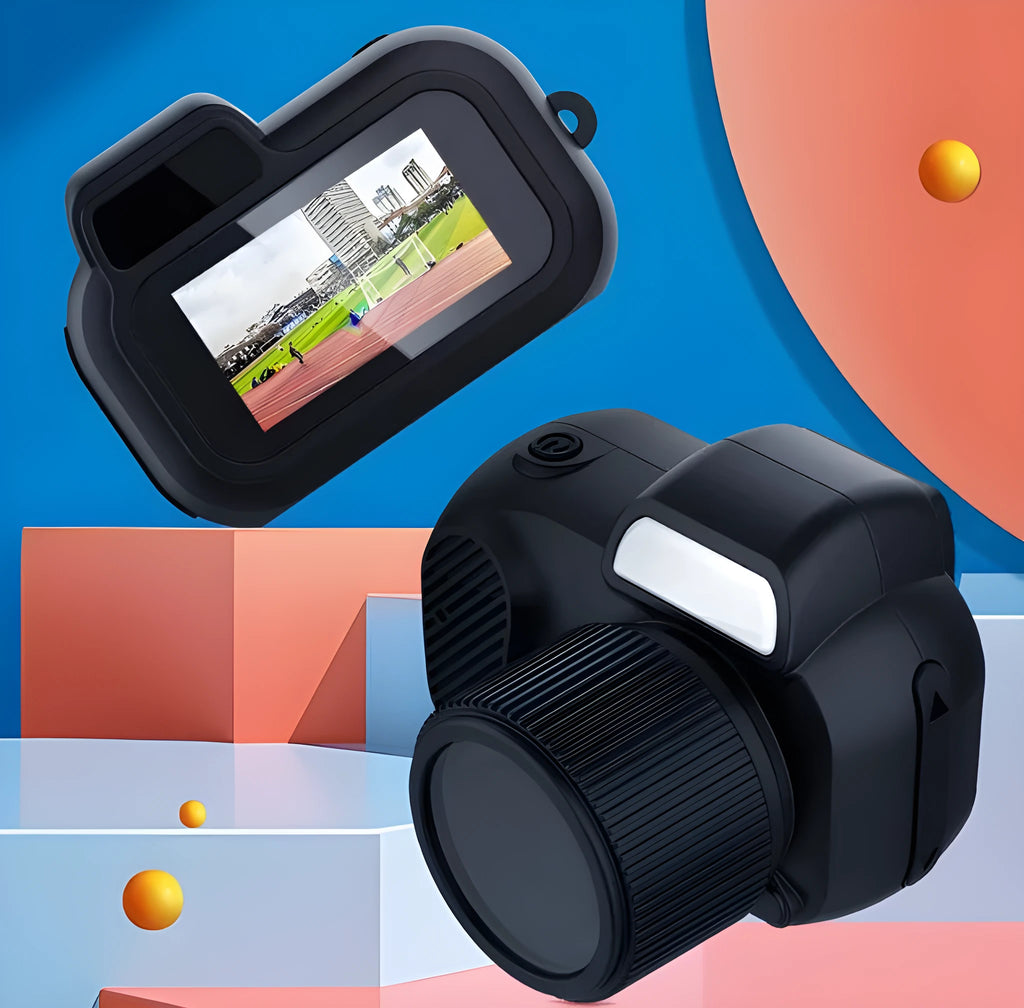 Black Y3000 HD outdoor sports camera with small LCD screen on front.