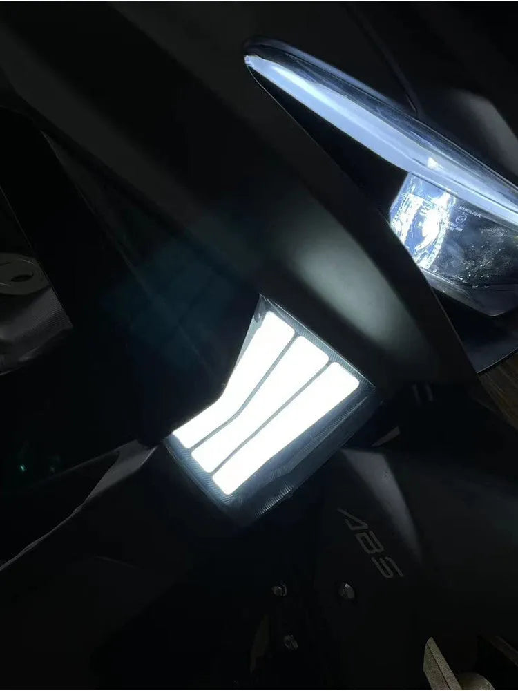 Two yellow LED turn signal lamps for Tianying TS150 motorcycle retrofit.