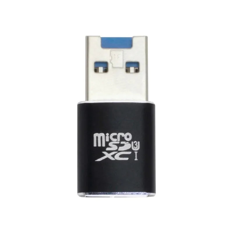 Black USB 3.0 microSD card reader with SDXC compatibility up to 2TB capacity
