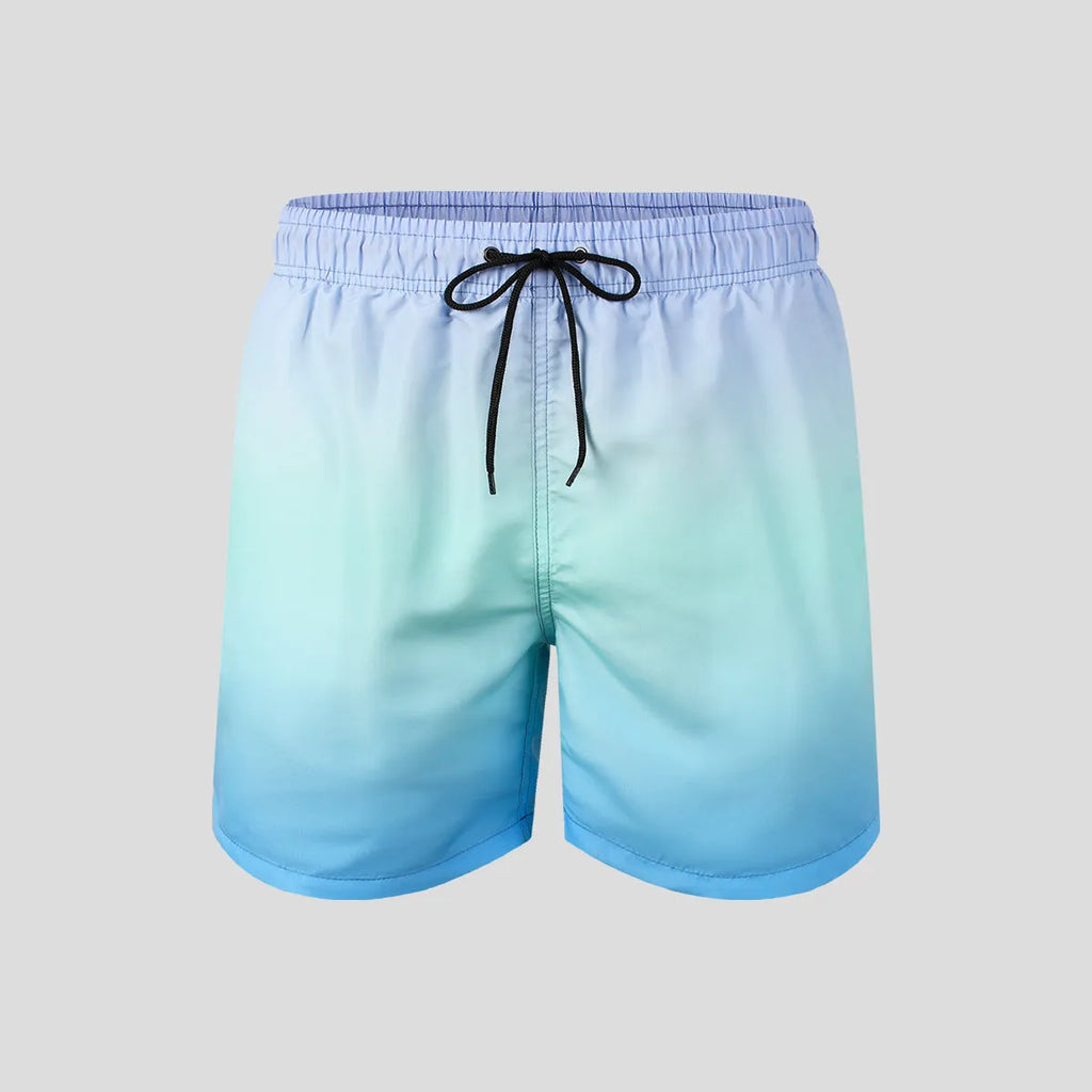 Men's gradient colour 3D digitally printed mesh sport shorts with micro-elastic fabric