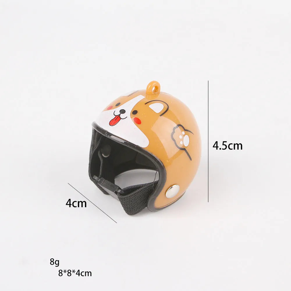 Small adjustable plastic helmet for chickens and birds with elastic bands and sponge lining