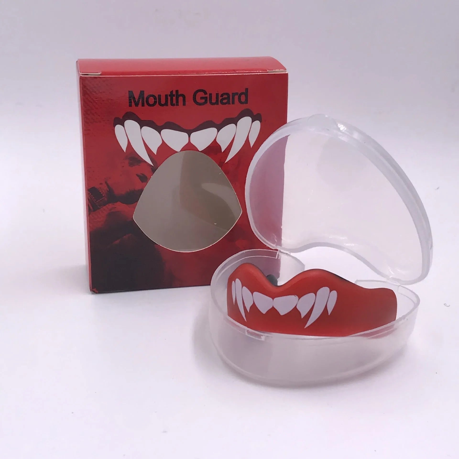 Adult boxing mouthguard with tooth socket free design in printed teeth colours for martial arts protection