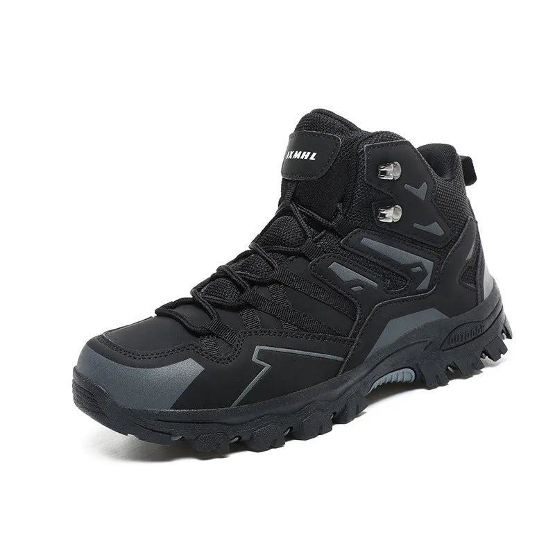 Low-top lace-up hiking sneaker with flannel upper and natural rubber sole