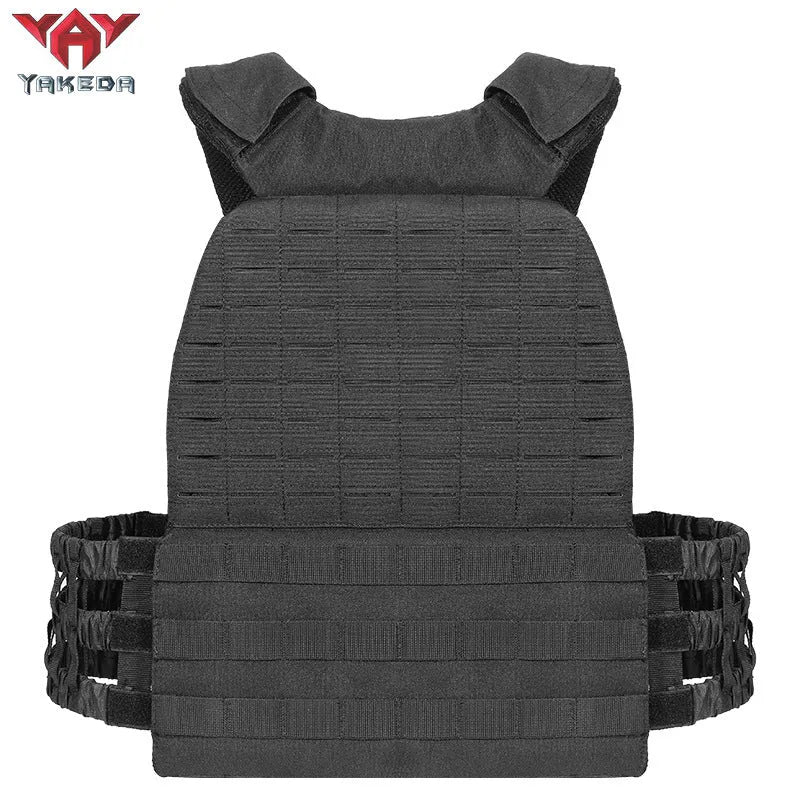 Tactical training outdoor combat vest in military green with adjustable waist straps and 600D polyester construction