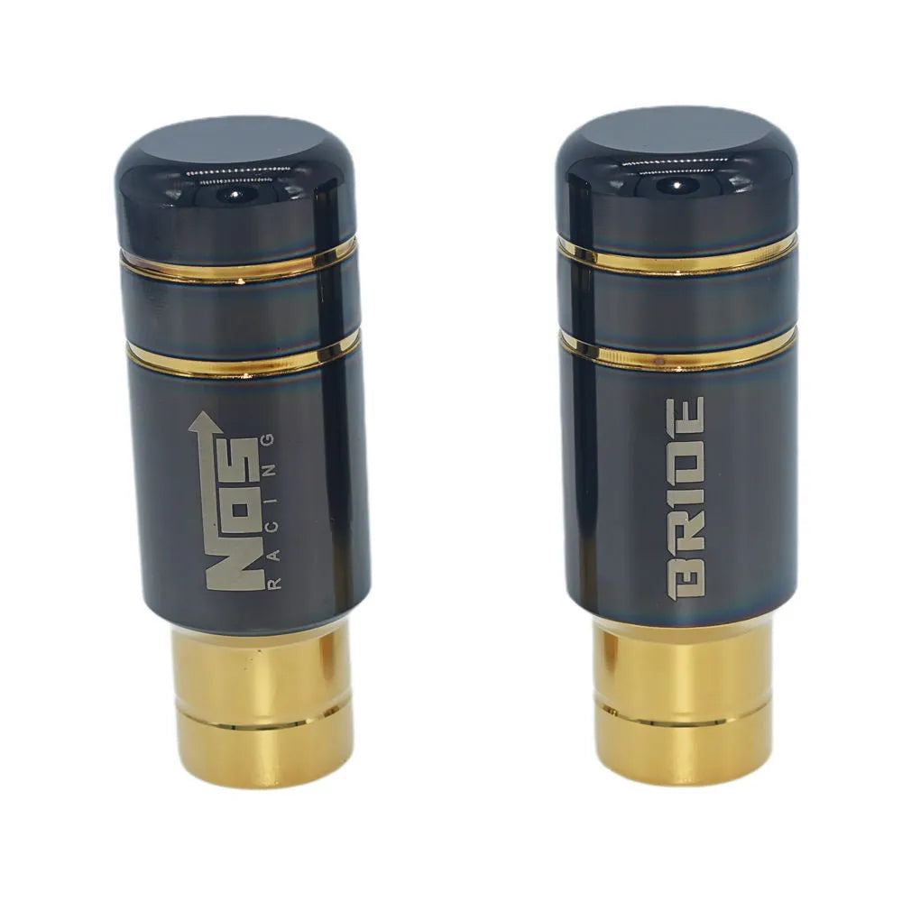 Roasted blue stainless steel gear shift head with three rubber installation sleeves