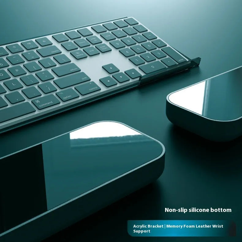 Double-sided keyboard and mouse pad with memory foam wrist rest in five colour options