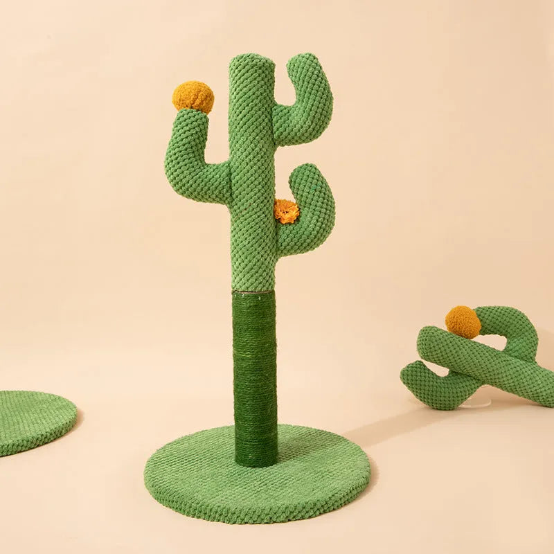 Masson cactus design cat scratch board and climbing post with cotton thread scratching surface.