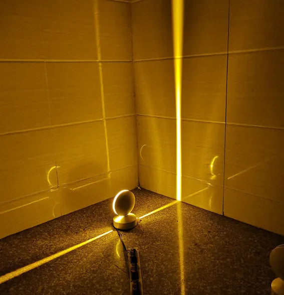 Modern aluminium and glass corridor wall lamp spotlight bar with LED lighting in one of five colour options.
