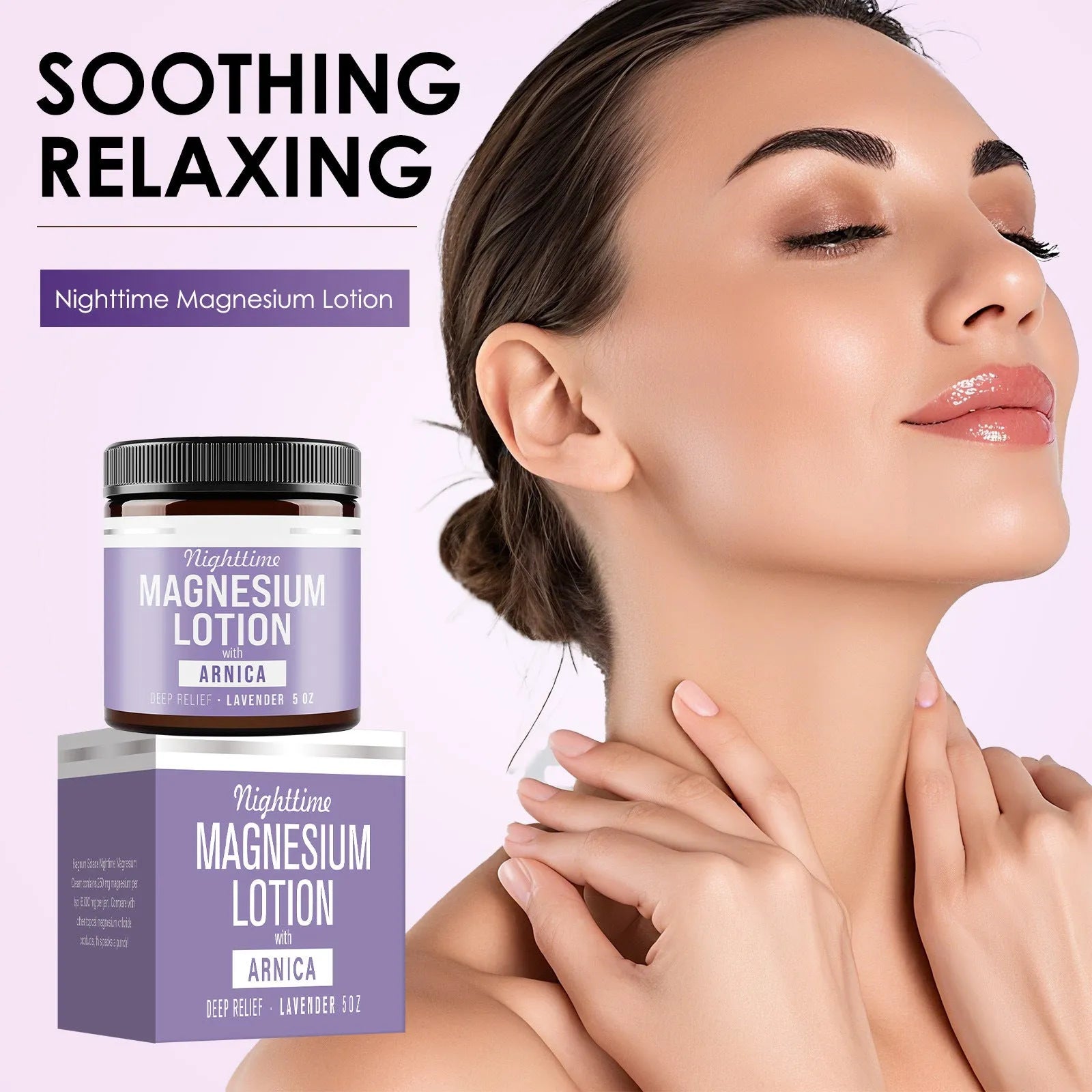 150ml jar of Magnesium Body Butter Cream with shea butter and grape seed oil for skin.