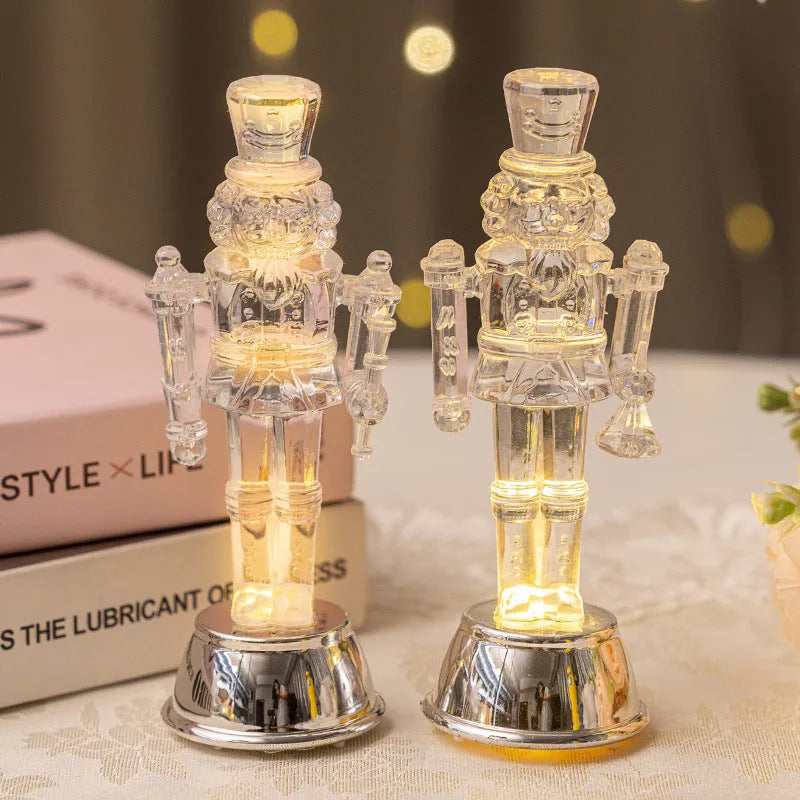 Transparent plastic walnut soldier nutcracker Christmas desktop decoration
