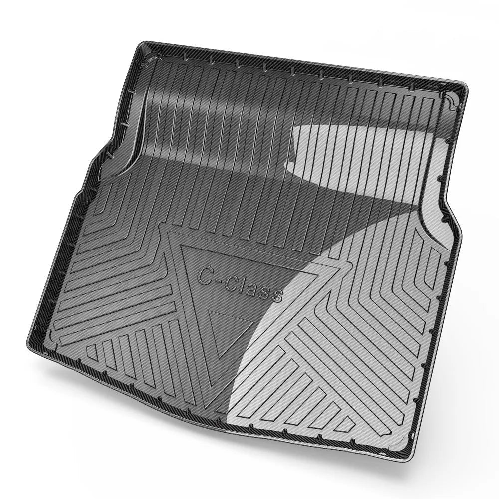 Black carbon fibre pattern TPE car trunk protection mat for specific vehicle models