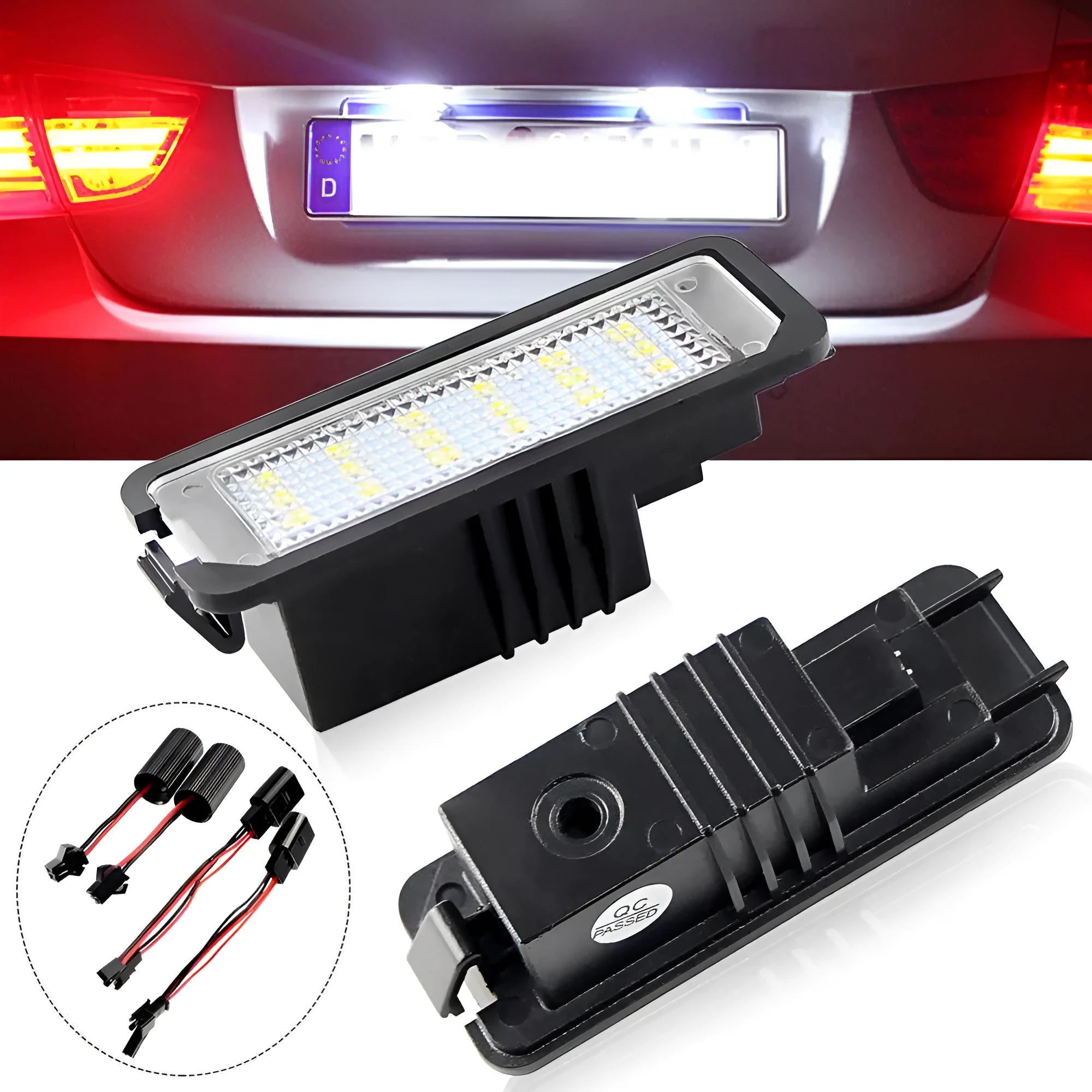 Volkswagen LED license plate light unit for Golf Polo Phaeton models with SMD LEDs