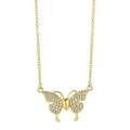 Women's gold magnetic snap butterfly necklace with twisted titanium steel clavicle chain