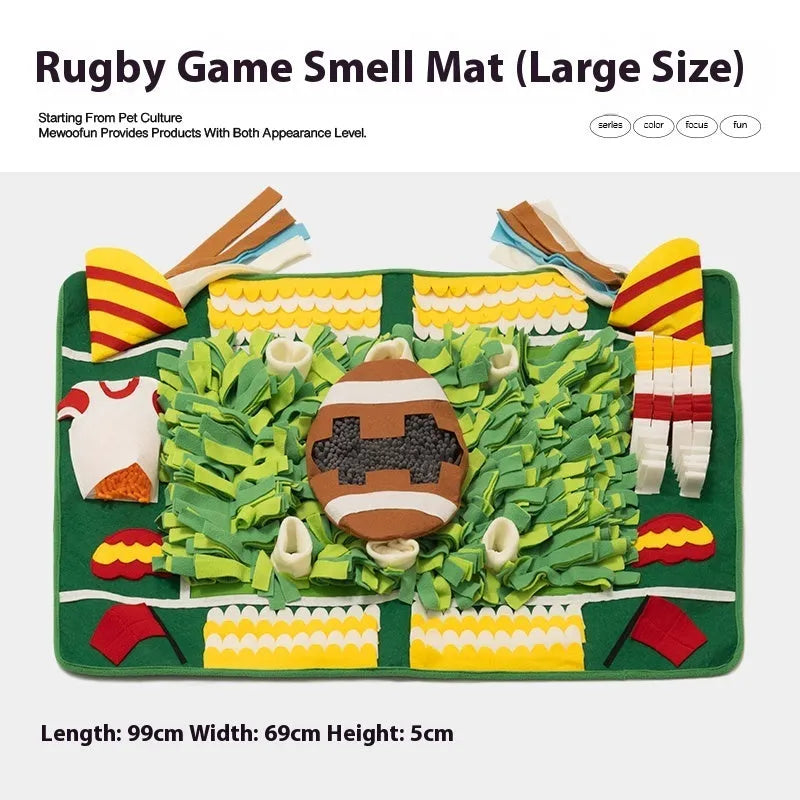Fabric dog snuffle mat in various colour themes for mental stimulation and scent games