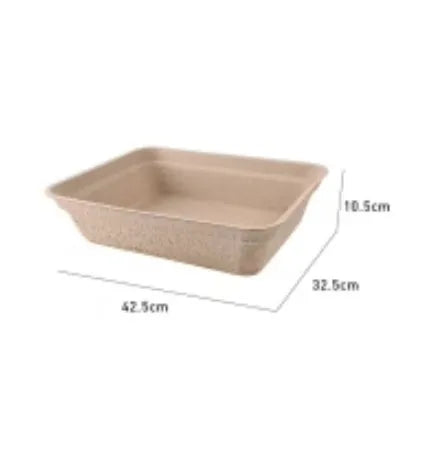 Brown disposable waterproof cat litter box shown in three different size options.