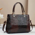 Women's soft PU one shoulder hand-carry mum bag in horizontal square design with zip compartments
