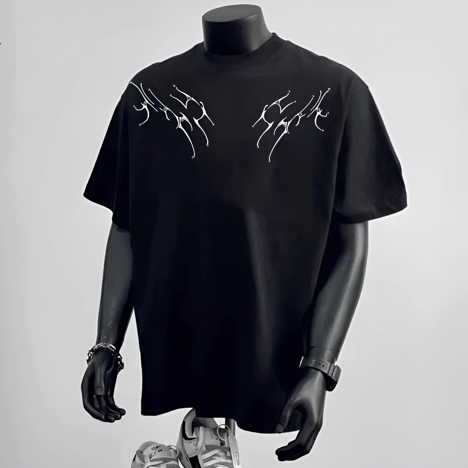 Men's loose fit pure cotton short sleeve t-shirt in white and black colours