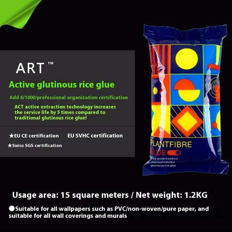 Formaldehyde-free glutinous rice wallpaper glue in container for wall sticking projects