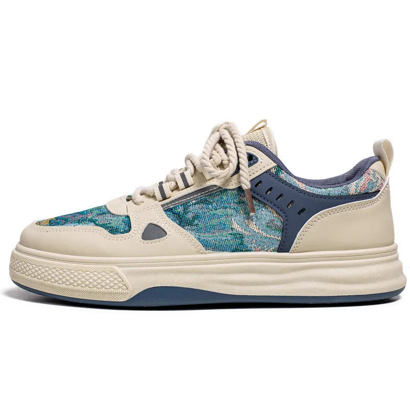 Casual canvas shoes with round toe and flat heel in Milan green or beige colour options