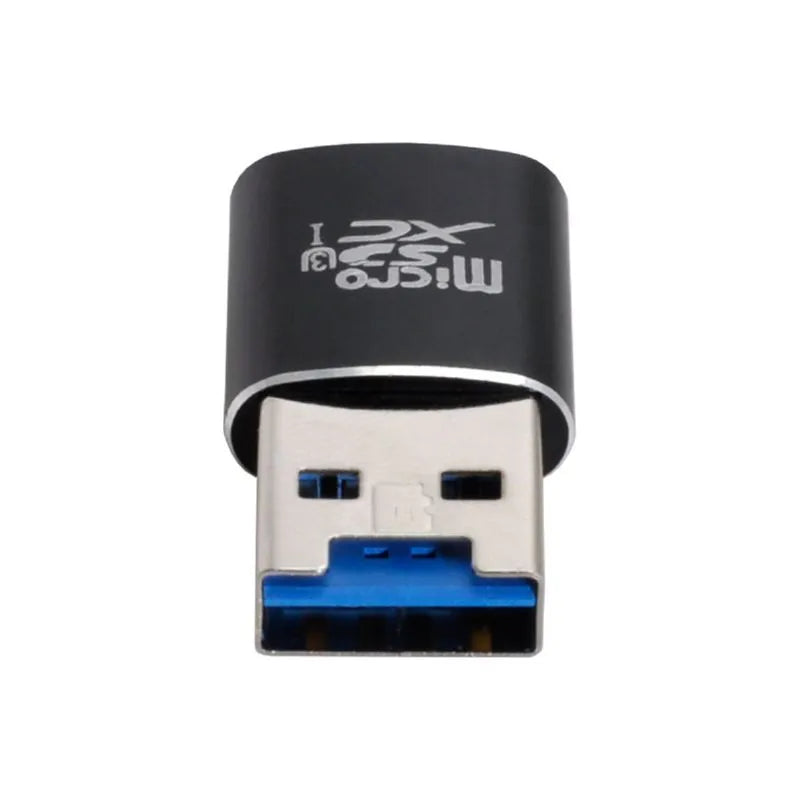 Black USB 3.0 microSD card reader with SDXC compatibility up to 2TB capacity