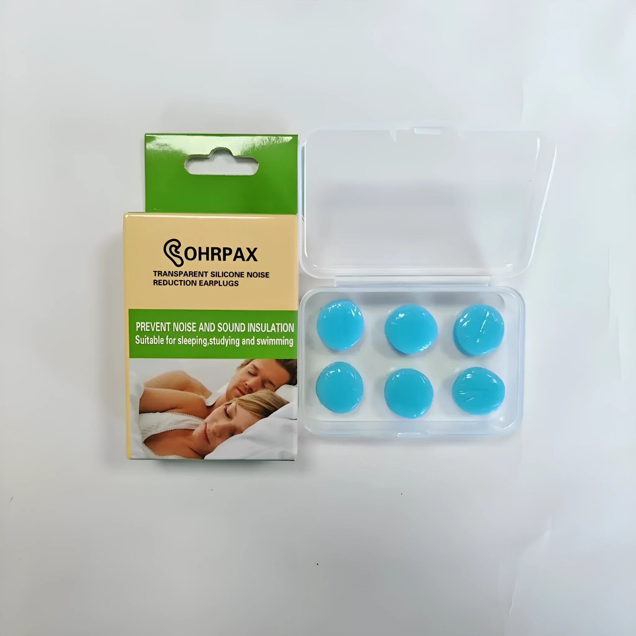 Pack of soundproof silicone earplugs for sleep anti-noise ladies comfort fit reusable swimming wading