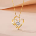 Women's silver heart necklace with choice of rose gold, white gold, or yellow gold pendant.